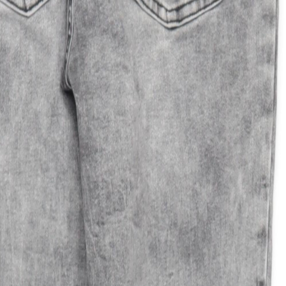 DENIM AND CO Womens Grey Cotton Skinny Jeans Size 14 L28 in Regular