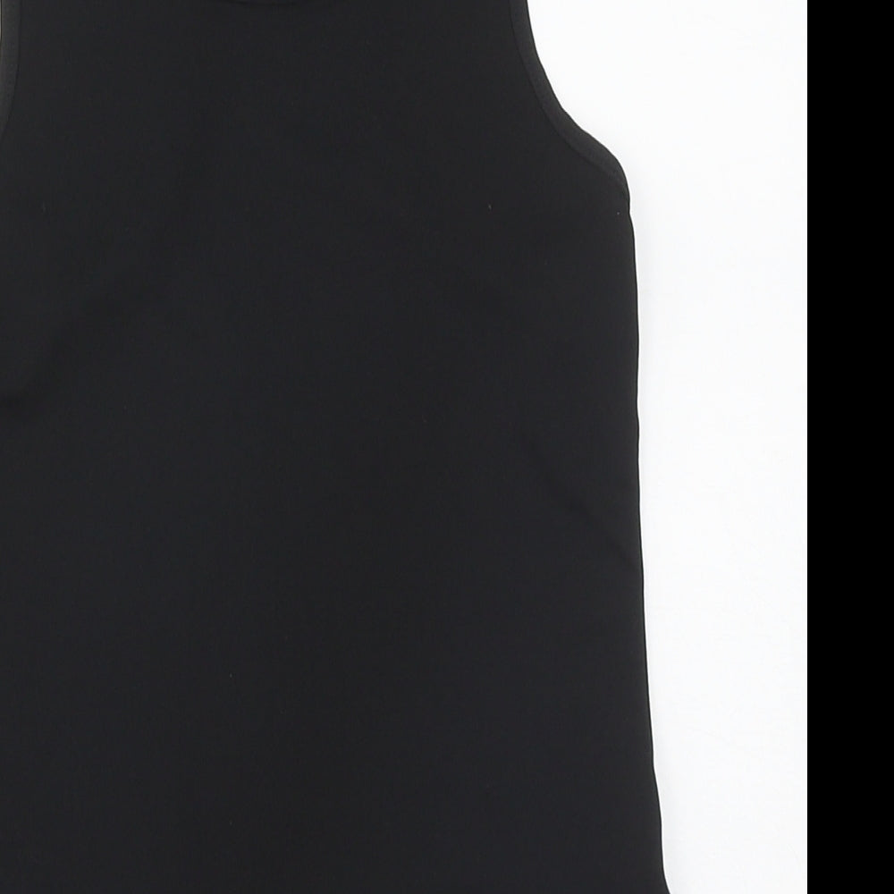Dunnes Girls Black Polyester Basic Tank Size 8-9 Years Round Neck