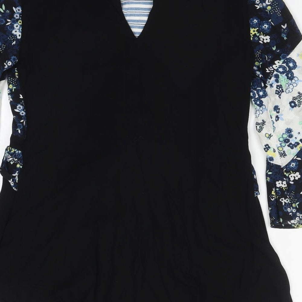 NEXT Womens Multicoloured Floral Polyester Basic Blouse Size 8 Round Neck