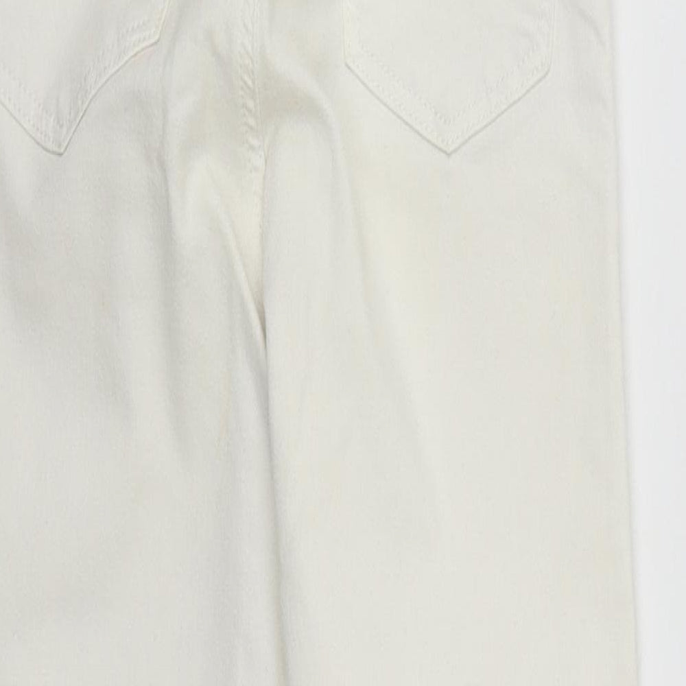 Topshop Womens White Cotton Cropped Jeans Size 24 in L24 in Regular Zip
