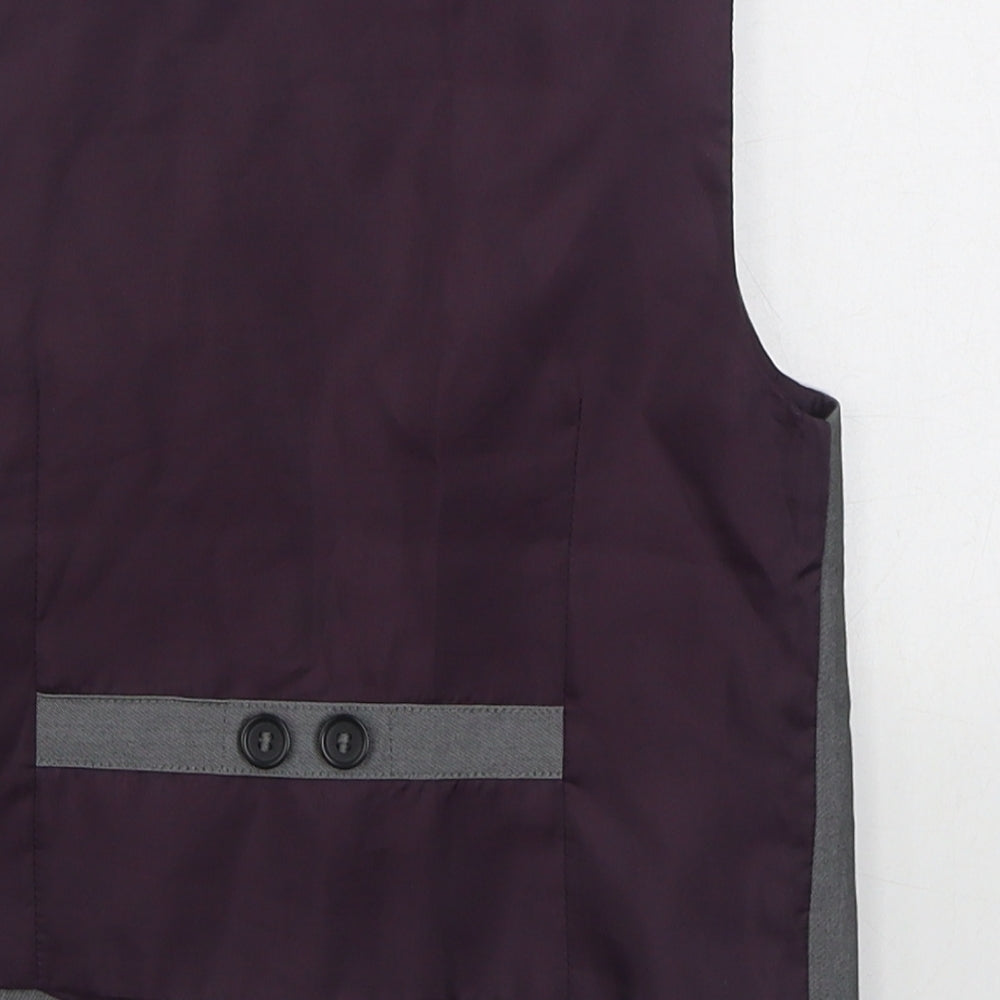 Next Boys Grey Overcoat Waistcoat Size 2-3 Years Button