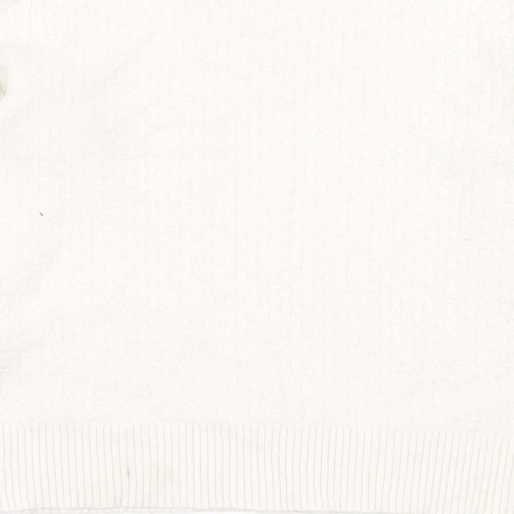 Warehouse Womens White Crew Neck Viscose Pullover Jumper Size 14