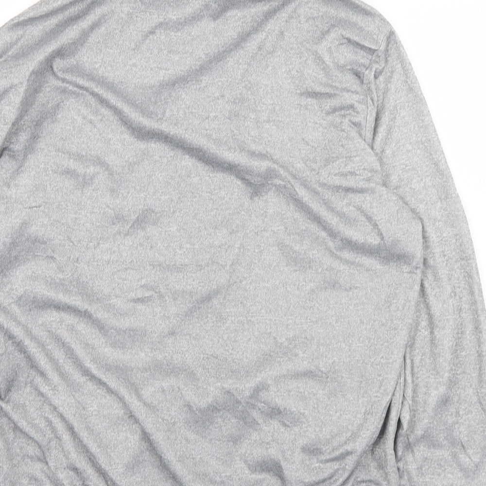 Sports Mens Grey Polyester Full Zip Sweatshirt Size M