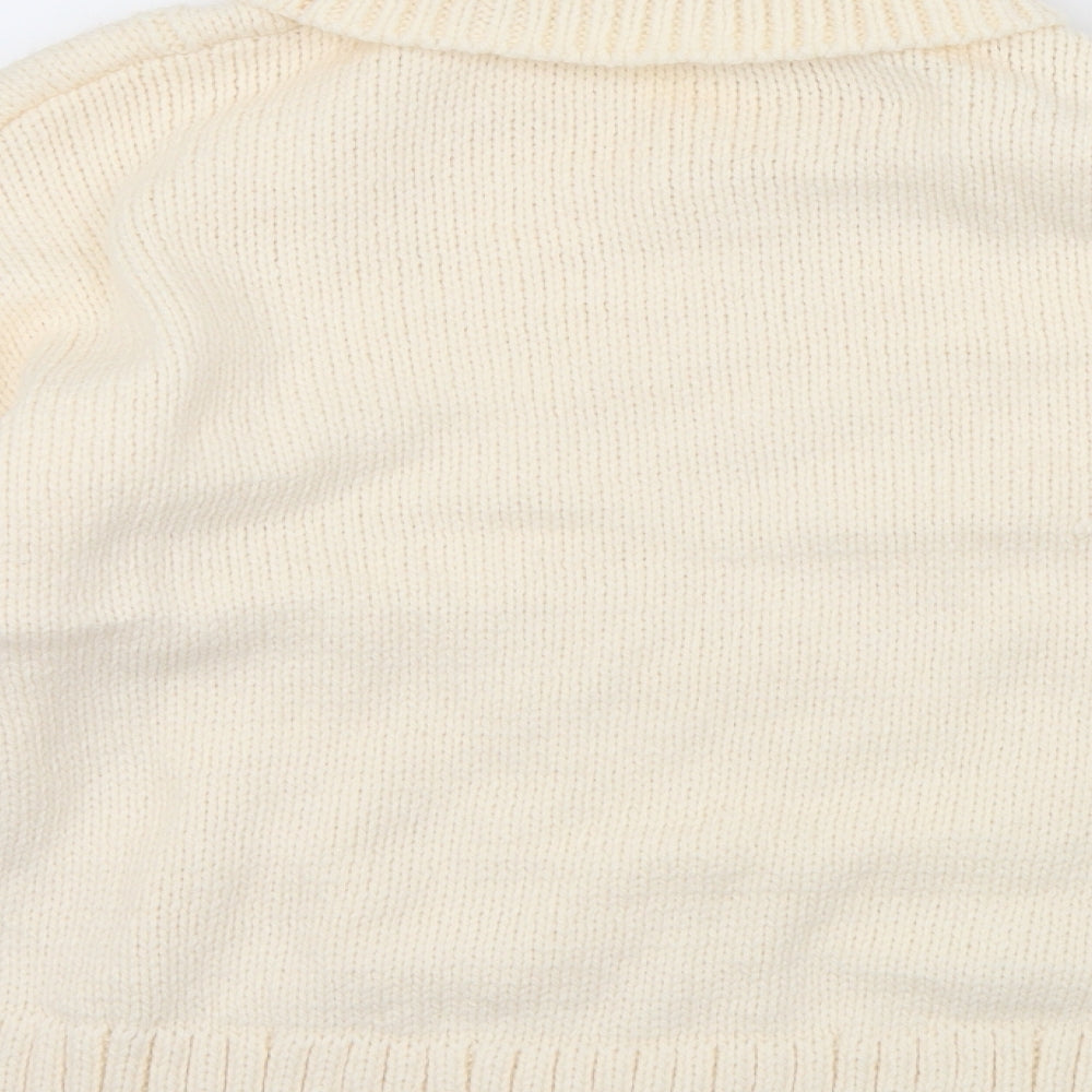 H&M Womens Ivory Roll Neck Acrylic Pullover Jumper Size L