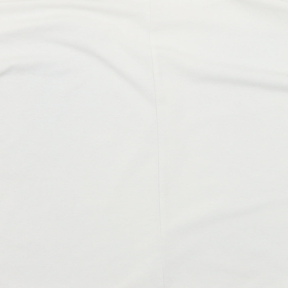 NEXT Womens White Polyester Jersey T-Shirt Size 12 Round Neck
