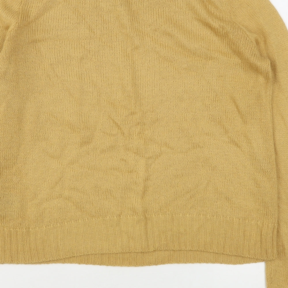 H&M Womens Beige Round Neck Acrylic Pullover Jumper Size XS