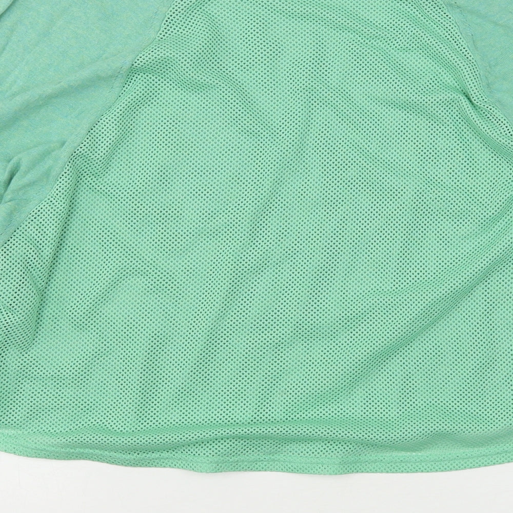 Marks & Spencer Womens Green Polyester Basic T-Shirt Size S Round Neck