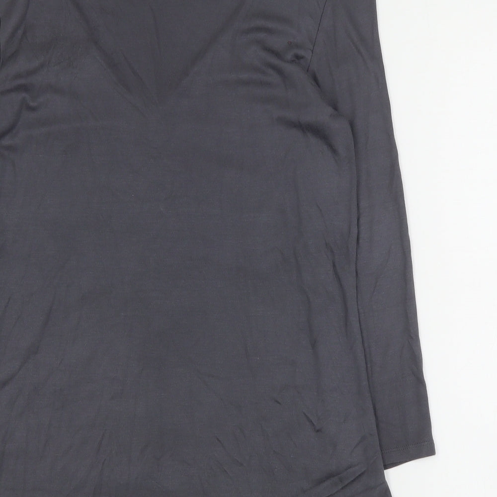 H&M Womens Grey Viscose Basic Blouse Size M V-Neck
