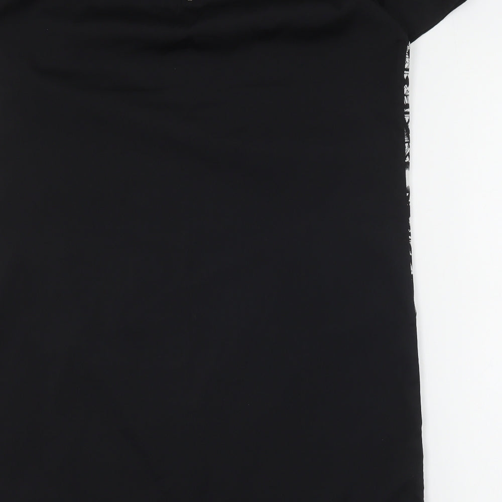Butterfly Womens Black Geometric Polyester Mini Size 14 Round Neck Zip