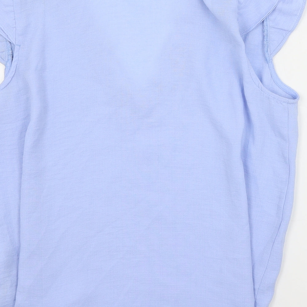 ASOS Womens Blue Polyester Basic Blouse Size 10 V-Neck