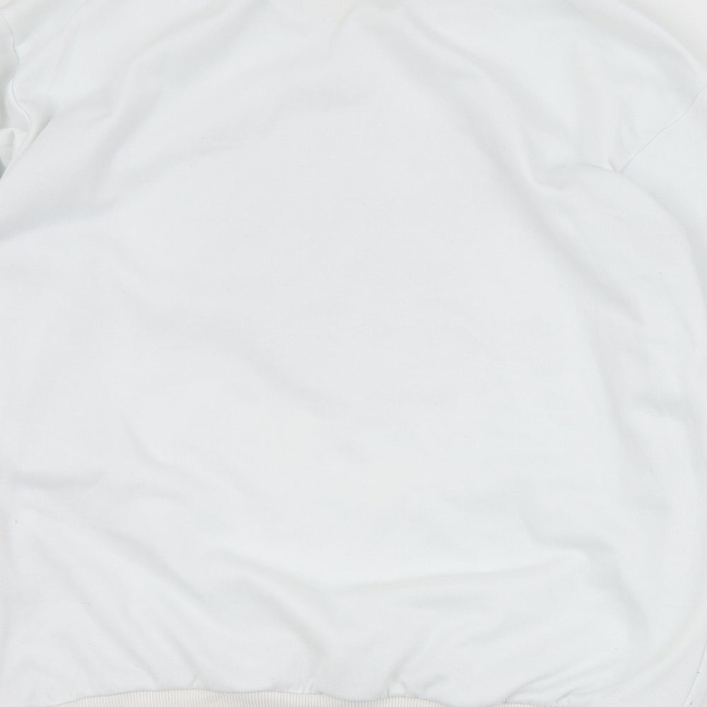 SheIn Mens White Polyester Pullover Sweatshirt Size M