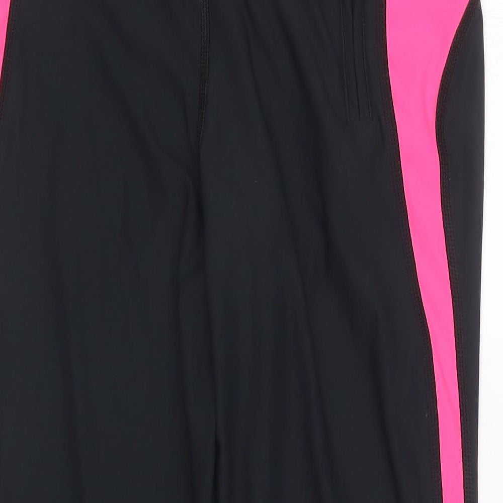 Mi Fit Womens Black Polyester Compression Leggings Size 8 L16 in Regular