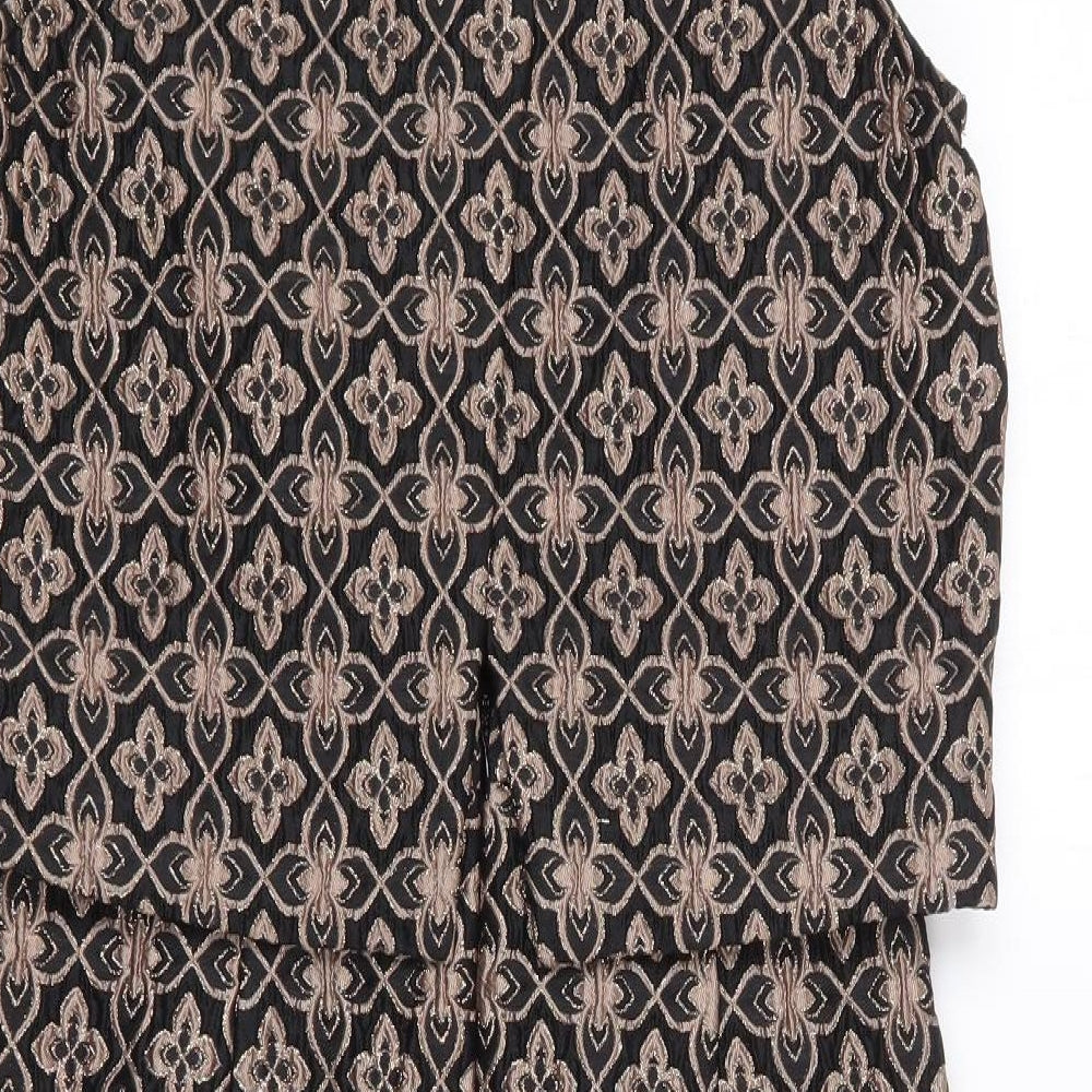 Marks & Spencer Womens Multicoloured Geometric Polyester A-Line Size 8 Round Neck Zip