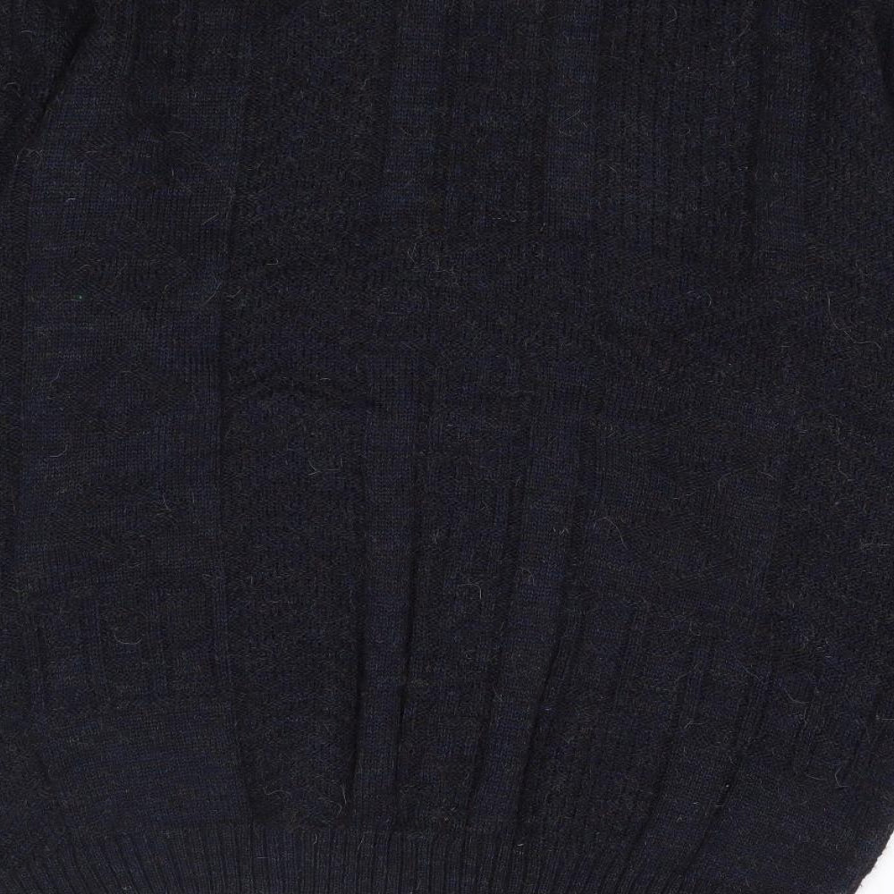 St Bernard Mens Blue Crew Neck Acrylic Pullover Jumper Size L