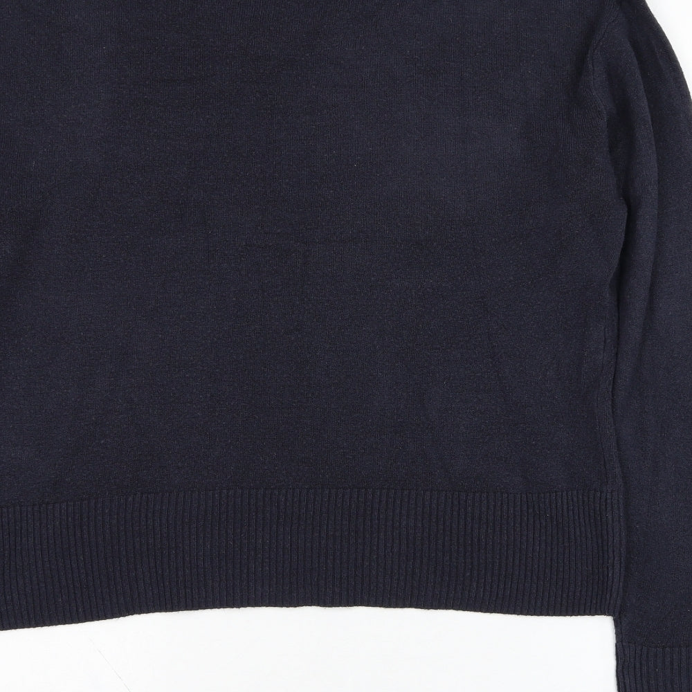 Marks & Spencer Womens Blue V-Neck Acrylic Pullover Jumper Size 18