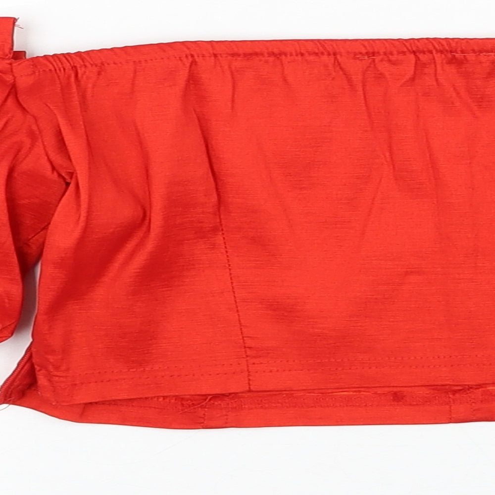 NaaNaa Womens Red Polyester Cropped Tank Size 12 Square Neck