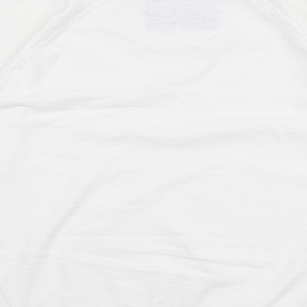 Marks & Spencer Womens White Round Neck Polyester Pullover Jumper Size S