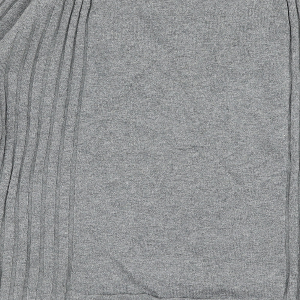 MNG Womens Grey V-Neck Polyester Pullover Jumper Size XL