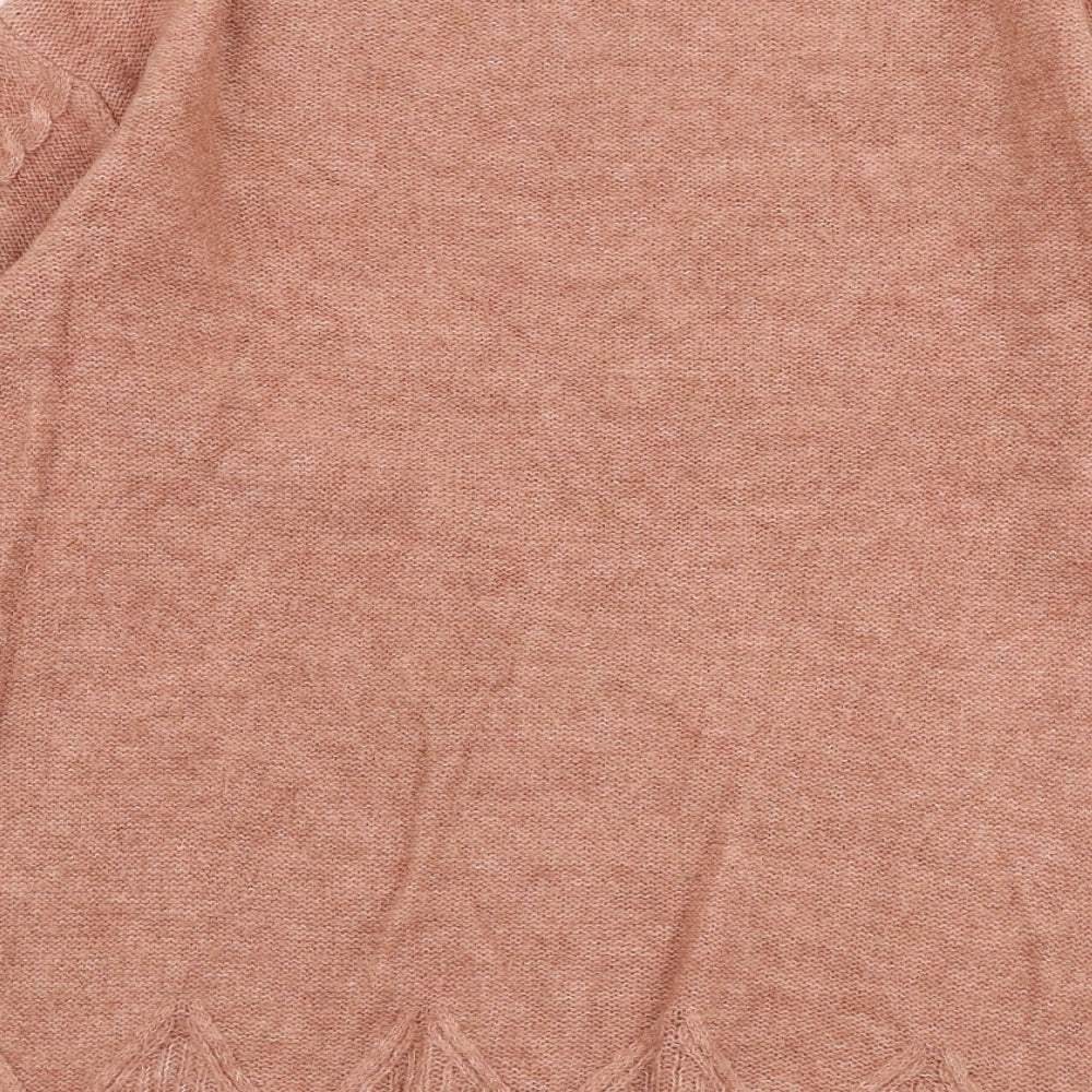 George Womens Brown Round Neck Acrylic Pullover Jumper Size S