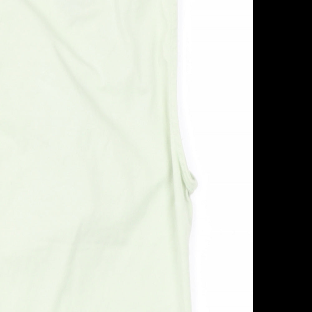 Topshop Womens Green Polyester Basic Tank Size 6 V-Neck
