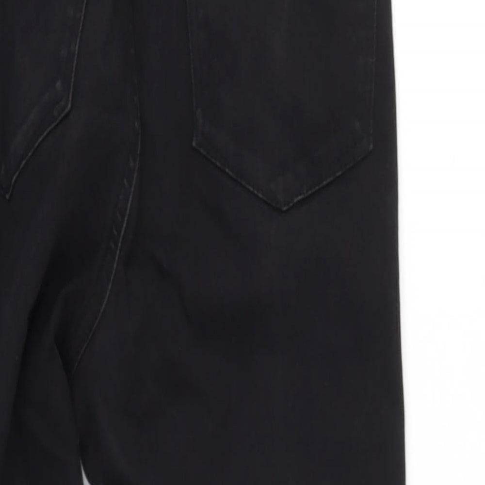 Denim and Co Womens Black Cotton Mom Jeans Size 8 L25 in Regular Button