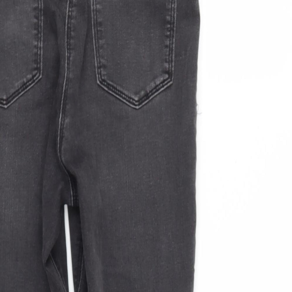 Next Girls Grey Cotton Skinny Jeans Size 12 Years Regular