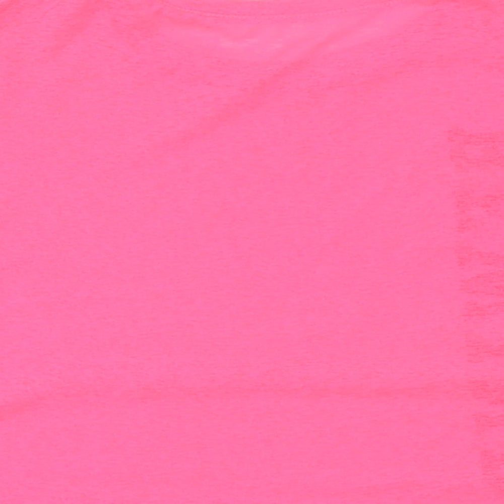 Preworn Womens Pink Polyester Blend Basic T-Shirt Size 8 Roll Neck - REWIND
