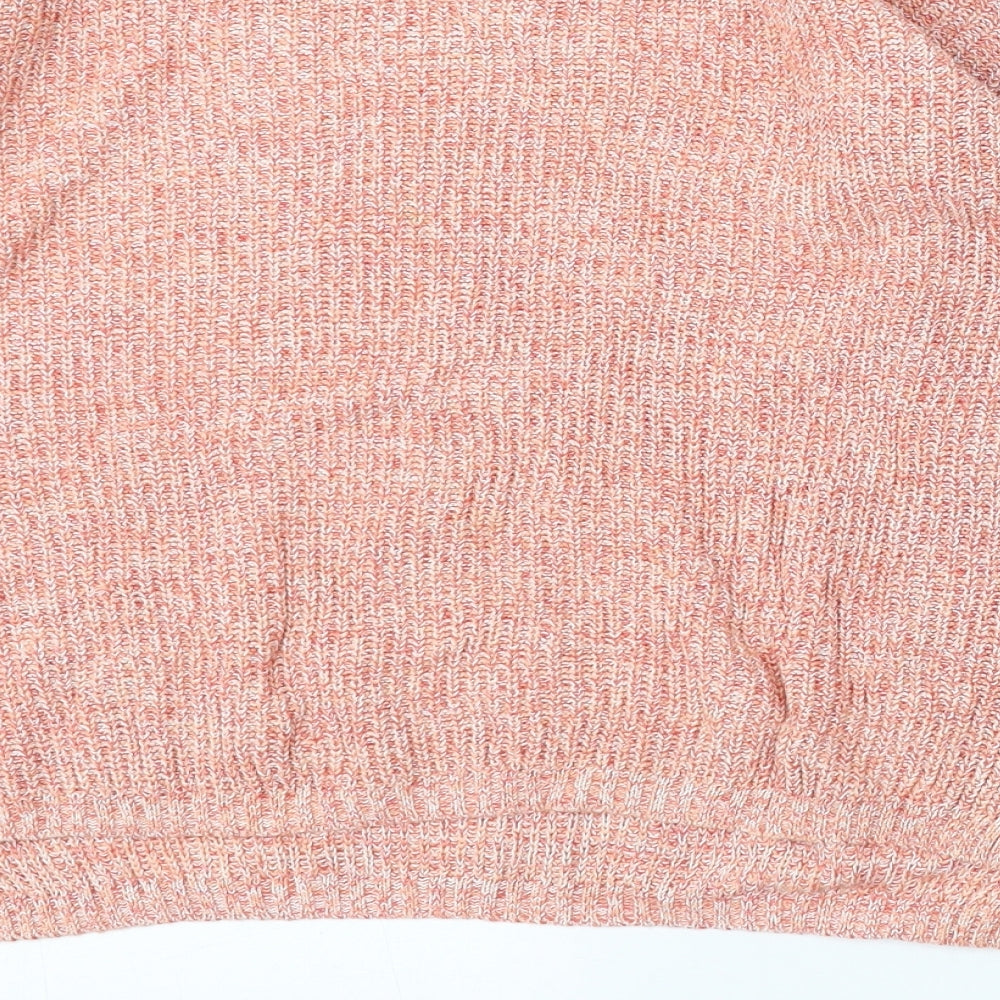 Marks & Spencer Womens Red Round Neck Cotton Pullover Jumper Size S
