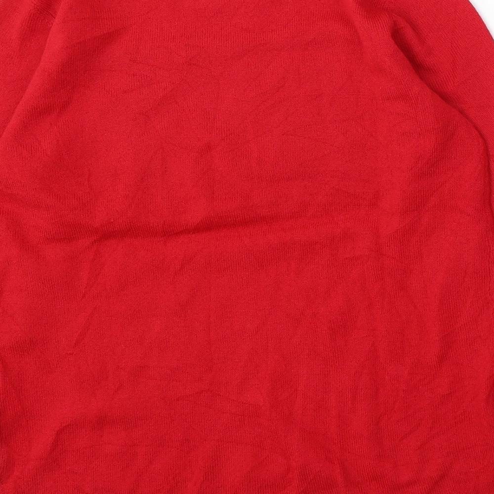 Pepperts Womens Red Round Neck Polyacrylate Fibre Pullover Jumper Size 12