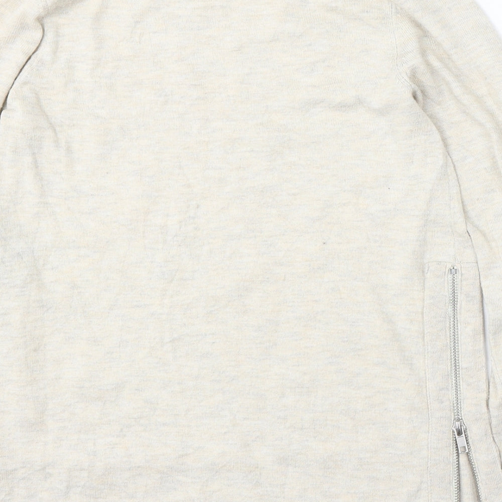 H&M Womens Beige Round Neck Polyester Pullover Jumper Size XS