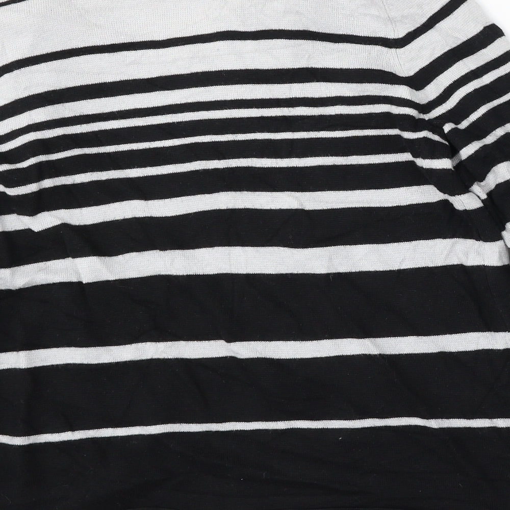 Marks & Spencer Womens Multicoloured V-Neck Striped Polyamide Cardigan Jumper Size 12