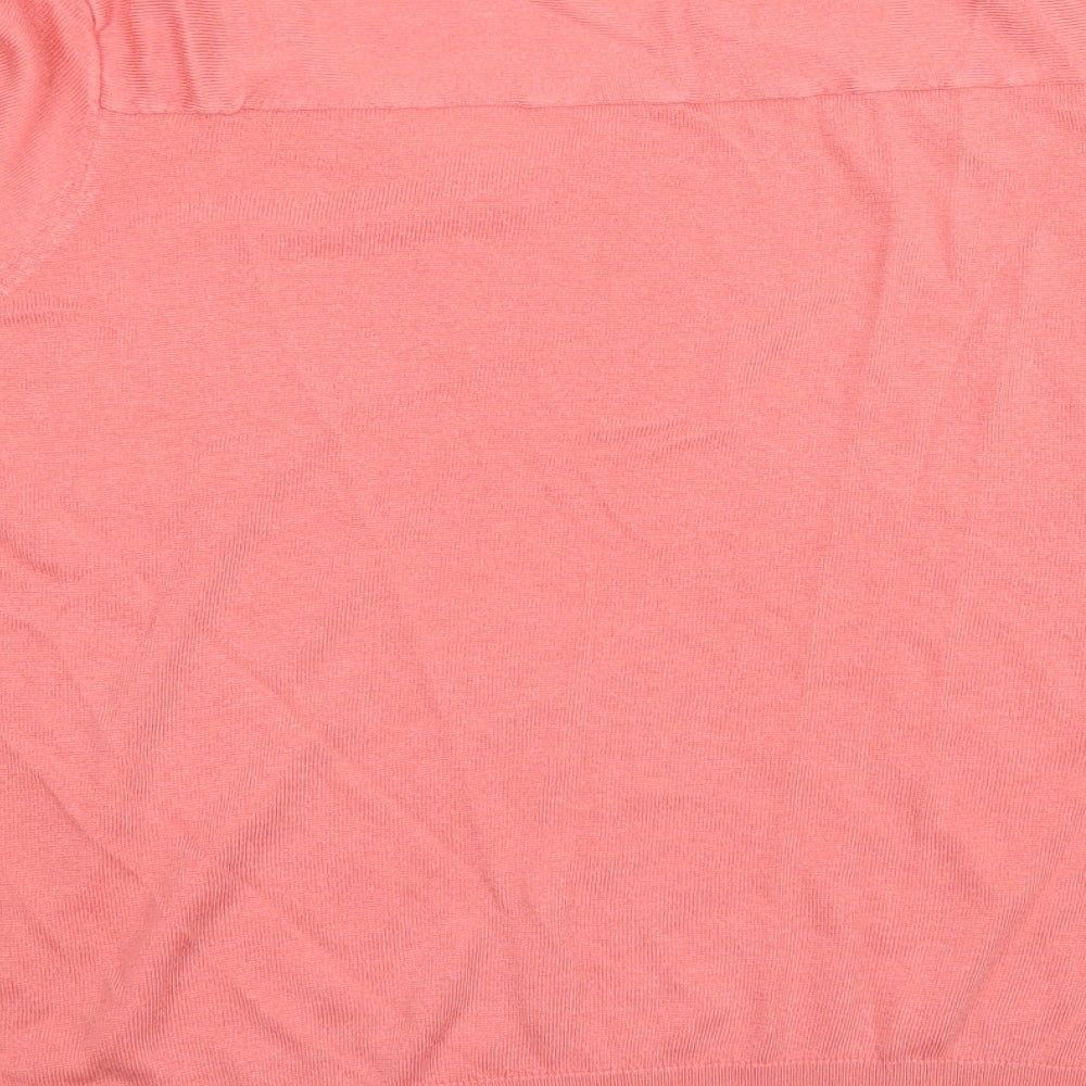 NEXT Womens Pink V-Neck Polyester Pullover Jumper Size XL