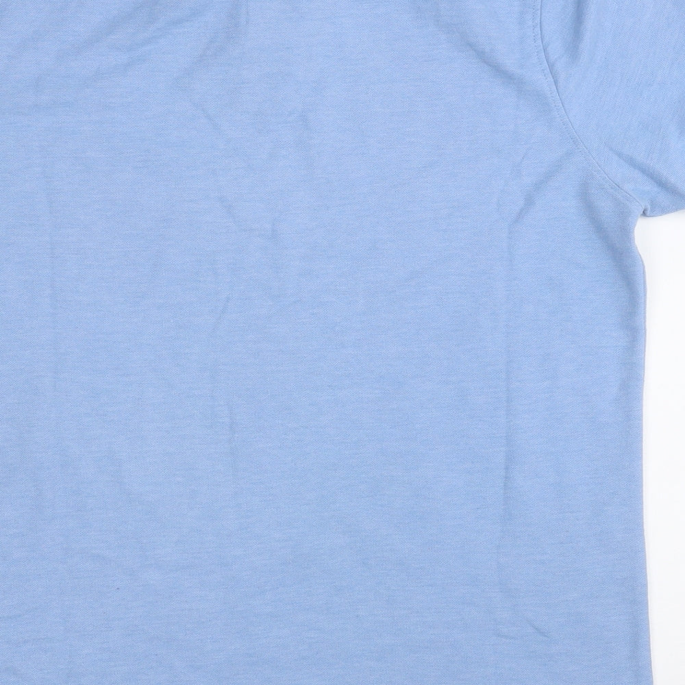 Cedarwood State Mens Blue Polyester Polo Size M Collared