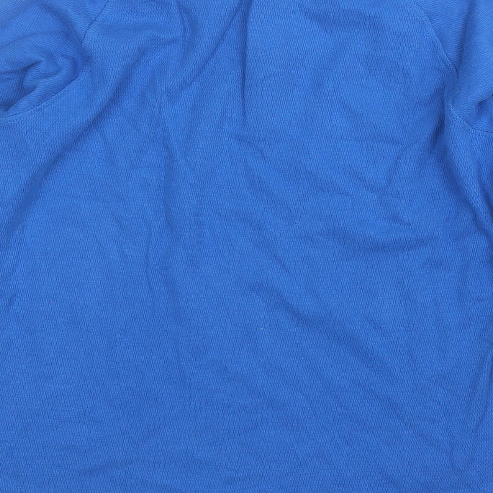 Next Boys Blue Cotton Pullover T-Shirt Size 11 Years Round Neck