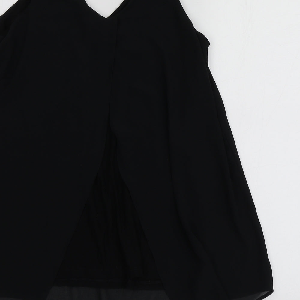 NEXT Womens Black Polyester Basic Polo Size 10 Collared