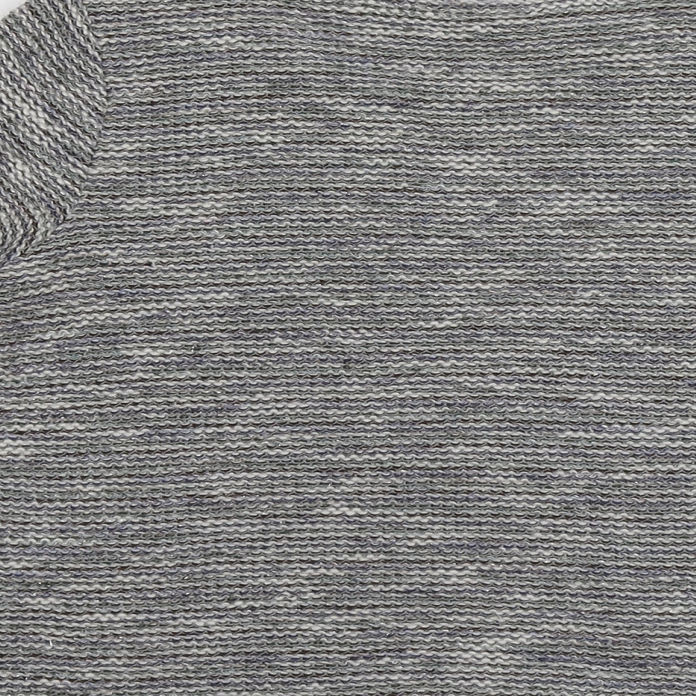 Zara Womens Grey Cotton Basic T-Shirt Size M Round Neck