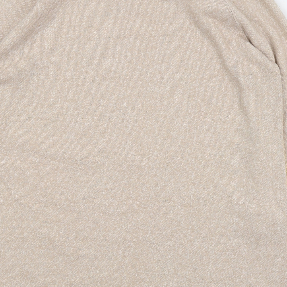 F&F Womens Beige Round Neck Polyester Pullover Jumper Size 16