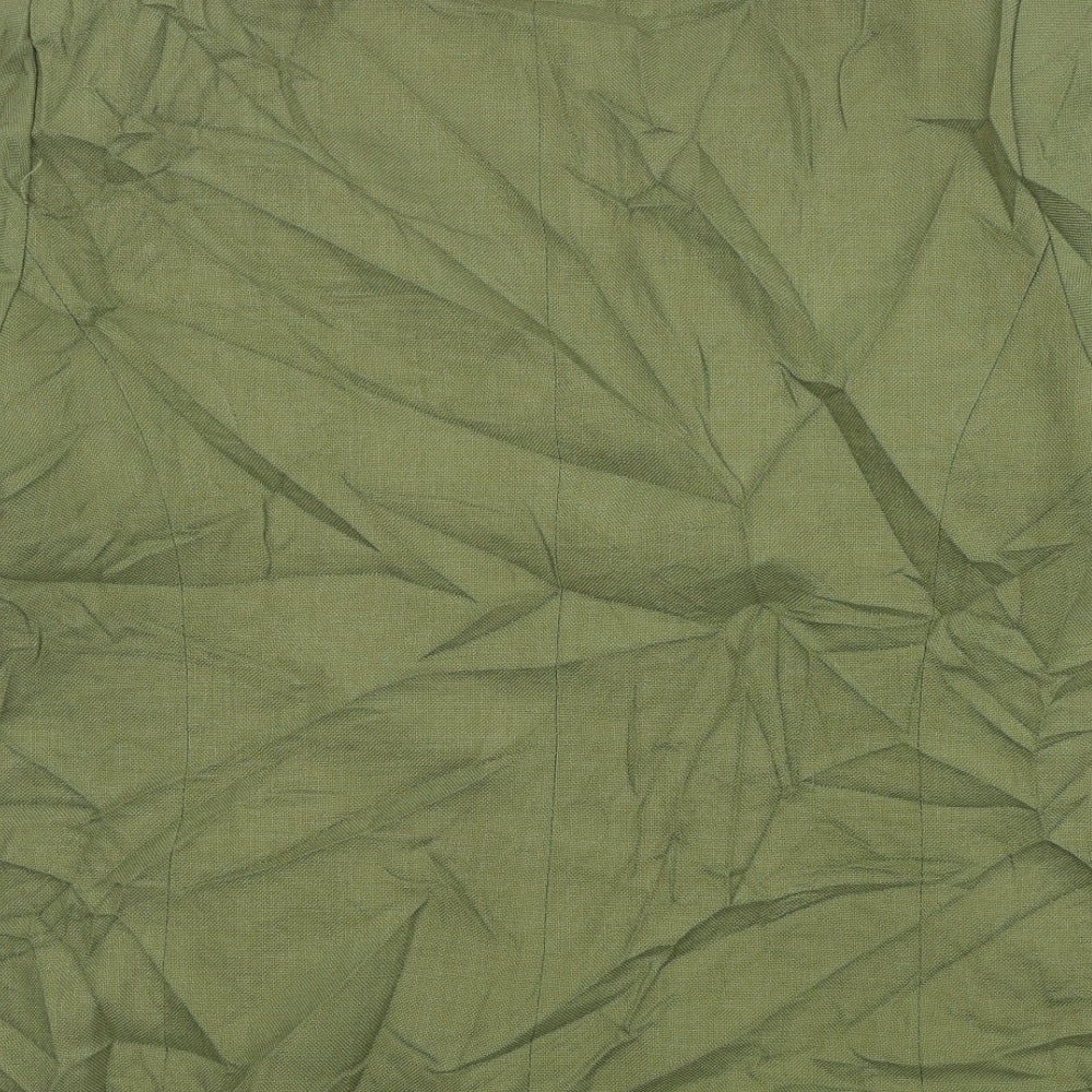 Paul Berman Womens Green Polyester Basic Blouse Size 18 Round Neck