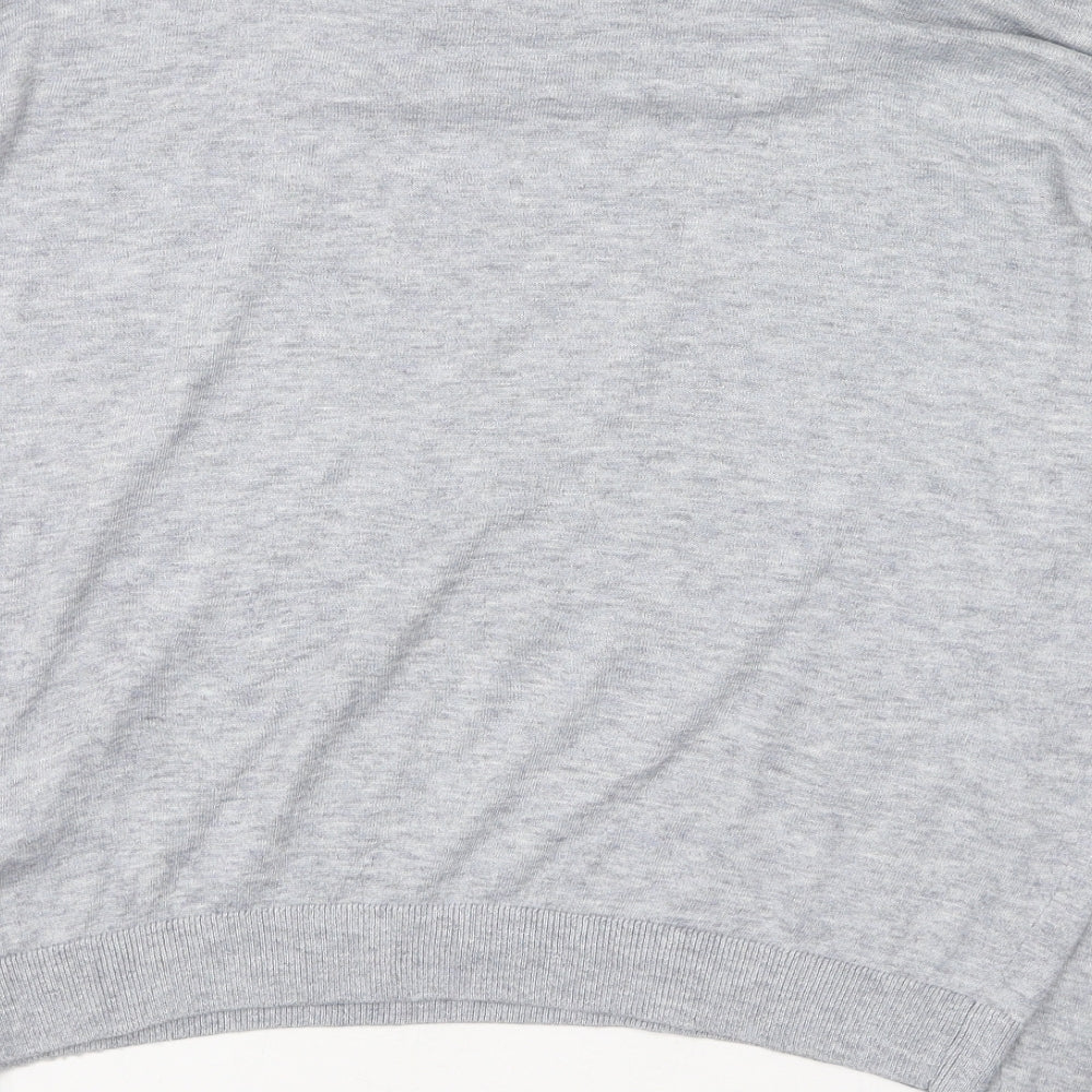 Topshop Womens Grey Round Neck Polyester Pullover Jumper Size 8