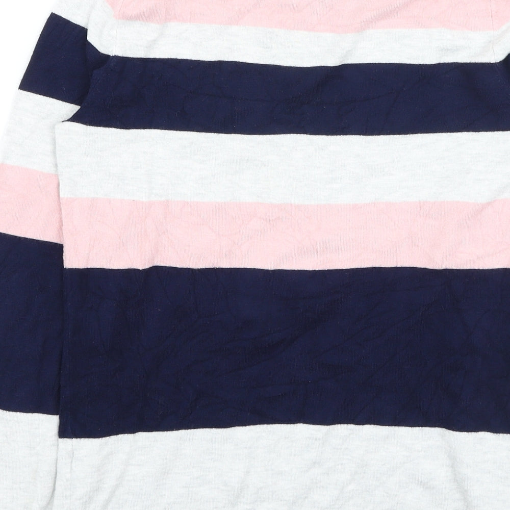 Wallis Womens Multicoloured Round Neck Striped Viscose Pullover Jumper Size 8