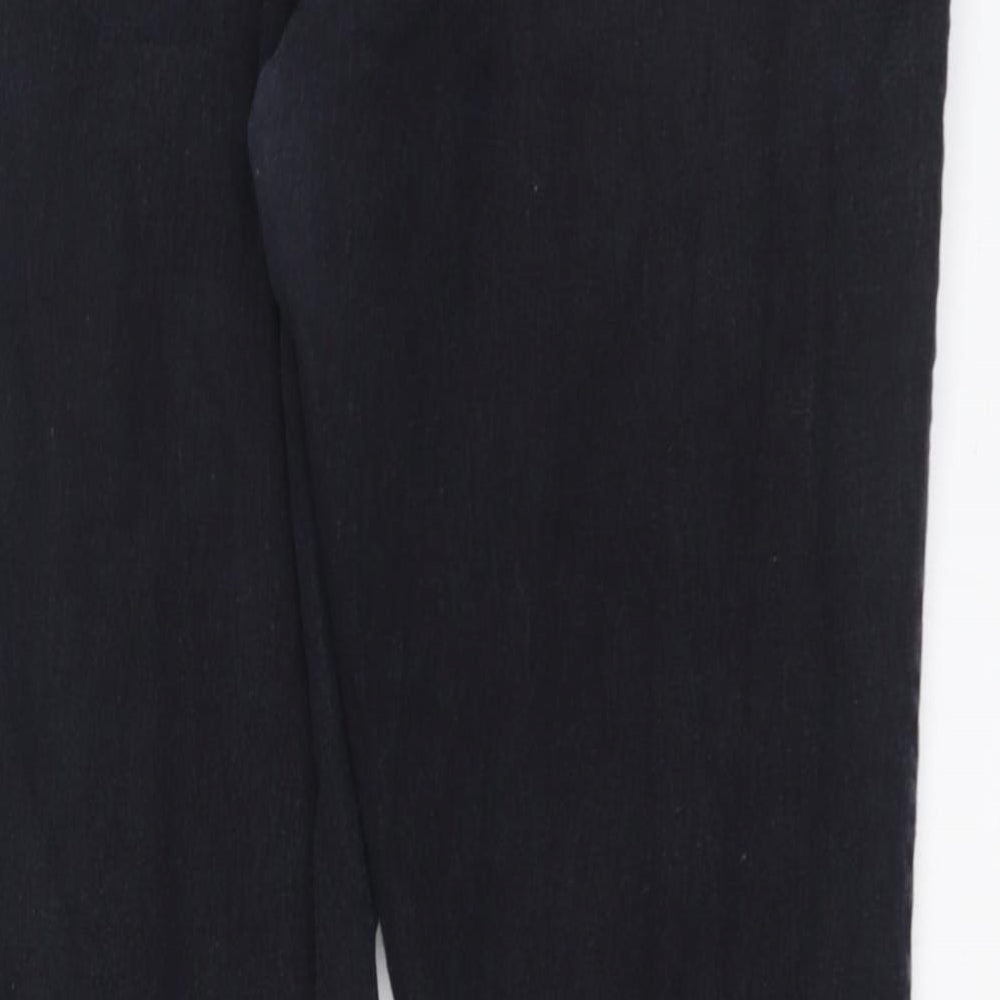 Denim & Co. Womens Black Cotton Straight Jeans Size 14 L26 in Regular