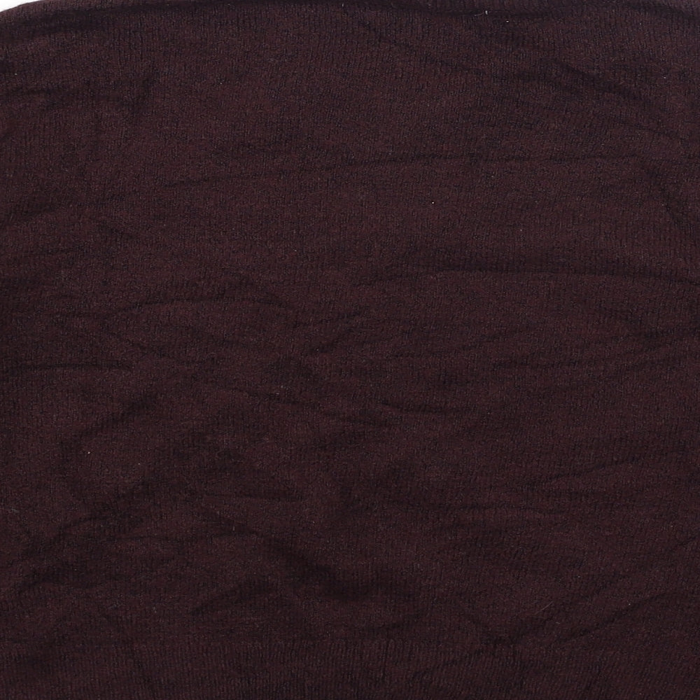 H&M Womens Purple Round Neck Acrylic Henley Jumper Size S