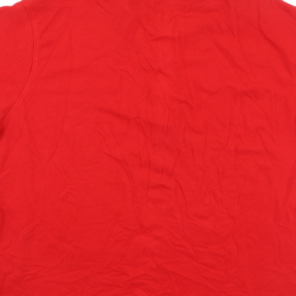 Industrialize Mens Red Cotton Polo Size L Collared