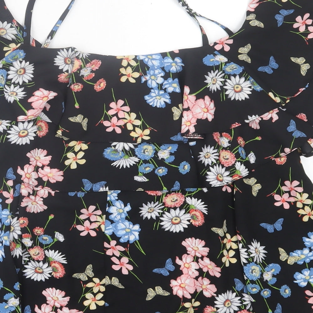 Atmosphere Womens Multicoloured Floral Polyester Basic Tank Size 8 Scoop Neck