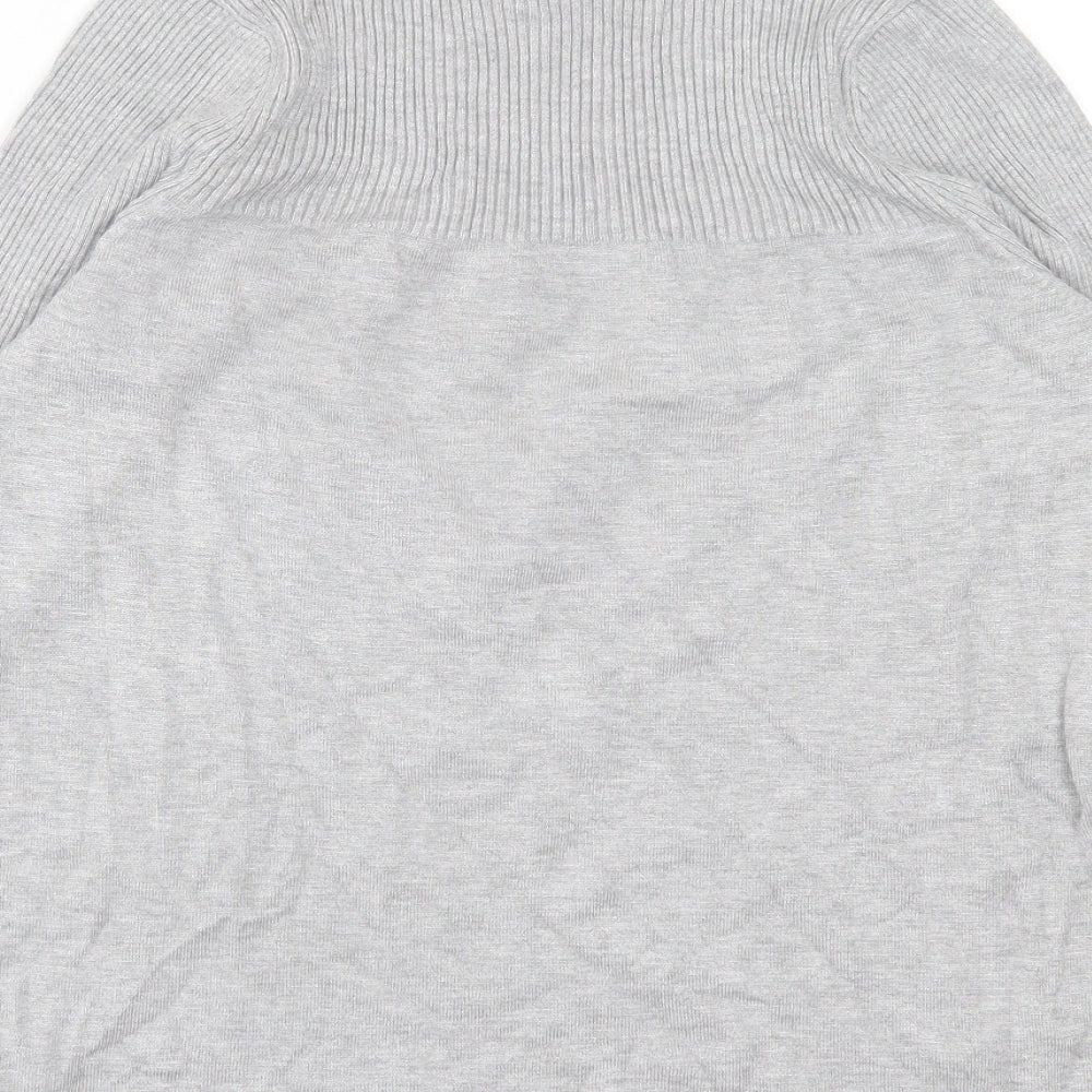 Nutmeg Womens Grey High Neck Viscose Pullover Jumper Size 10