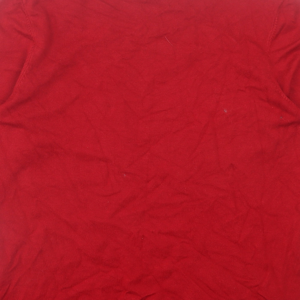 Anna Rose Womens Red Crew Neck Viscose Pullover Jumper Size XL