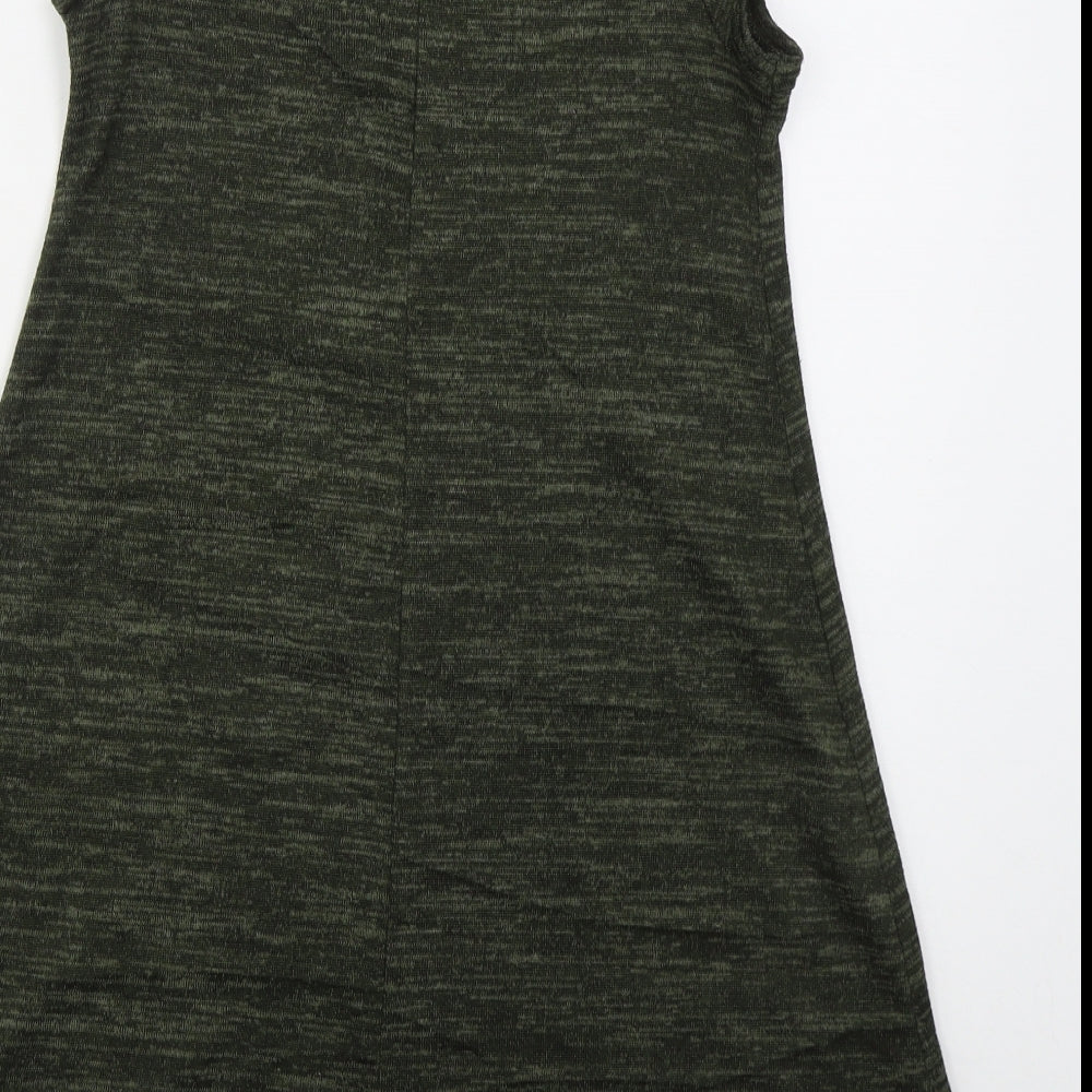 Select Womens Green Polyester A-Line Size 6 Mock Neck Pullover