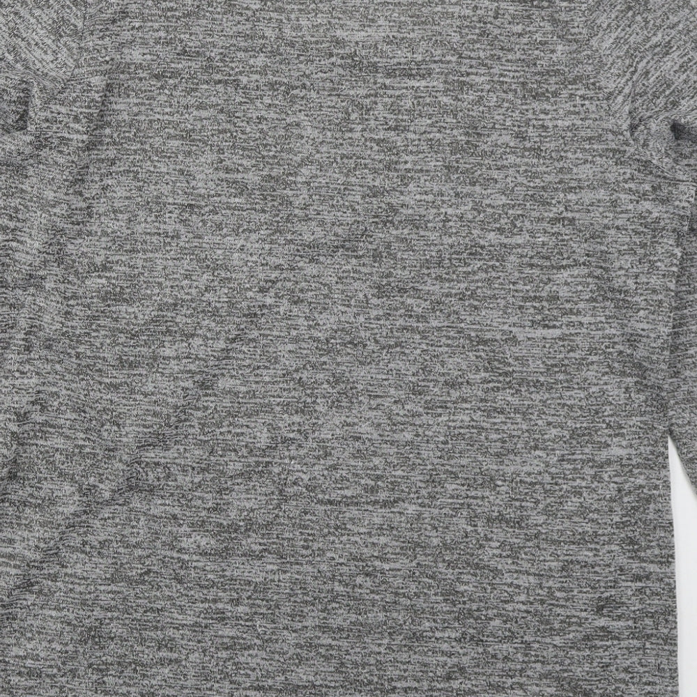 Papaya Womens Grey Polyester Basic T-Shirt Size M Round Neck