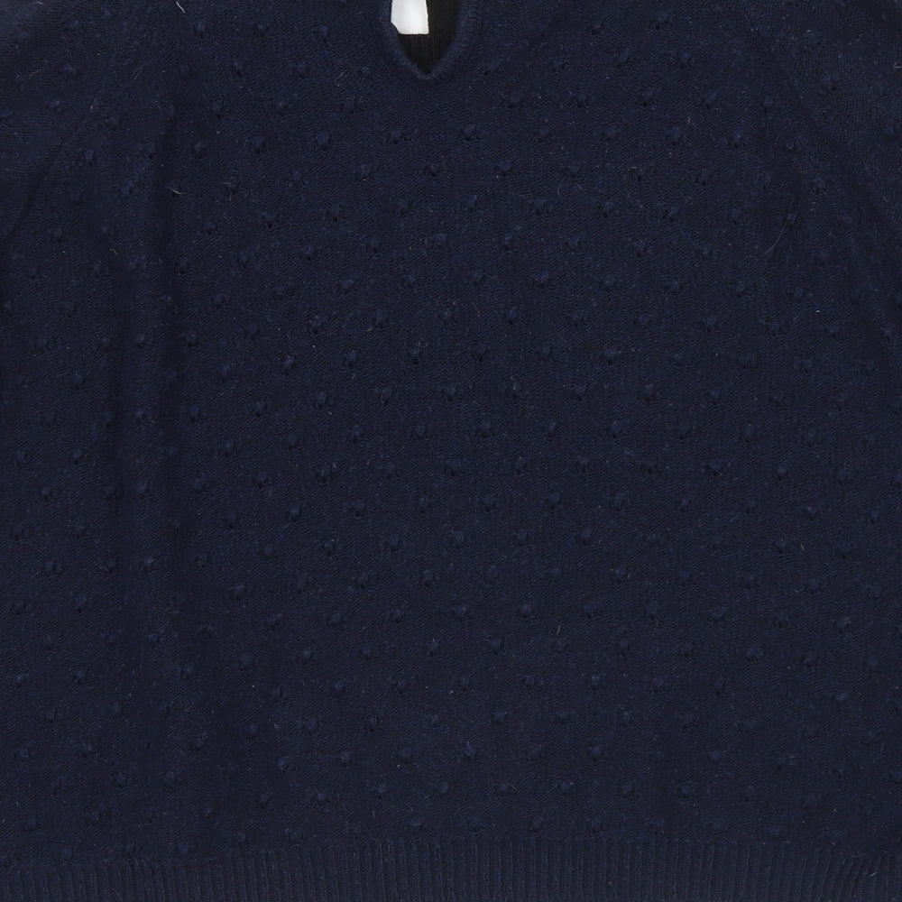 Topshop Womens Blue Round Neck Acrylic Pullover Jumper Size 10