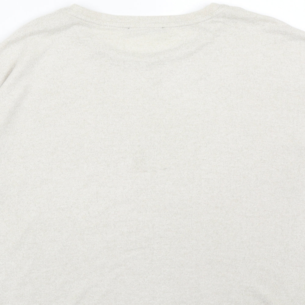 Marks & Spencer Womens Beige Round Neck Viscose Pullover Jumper Size 14